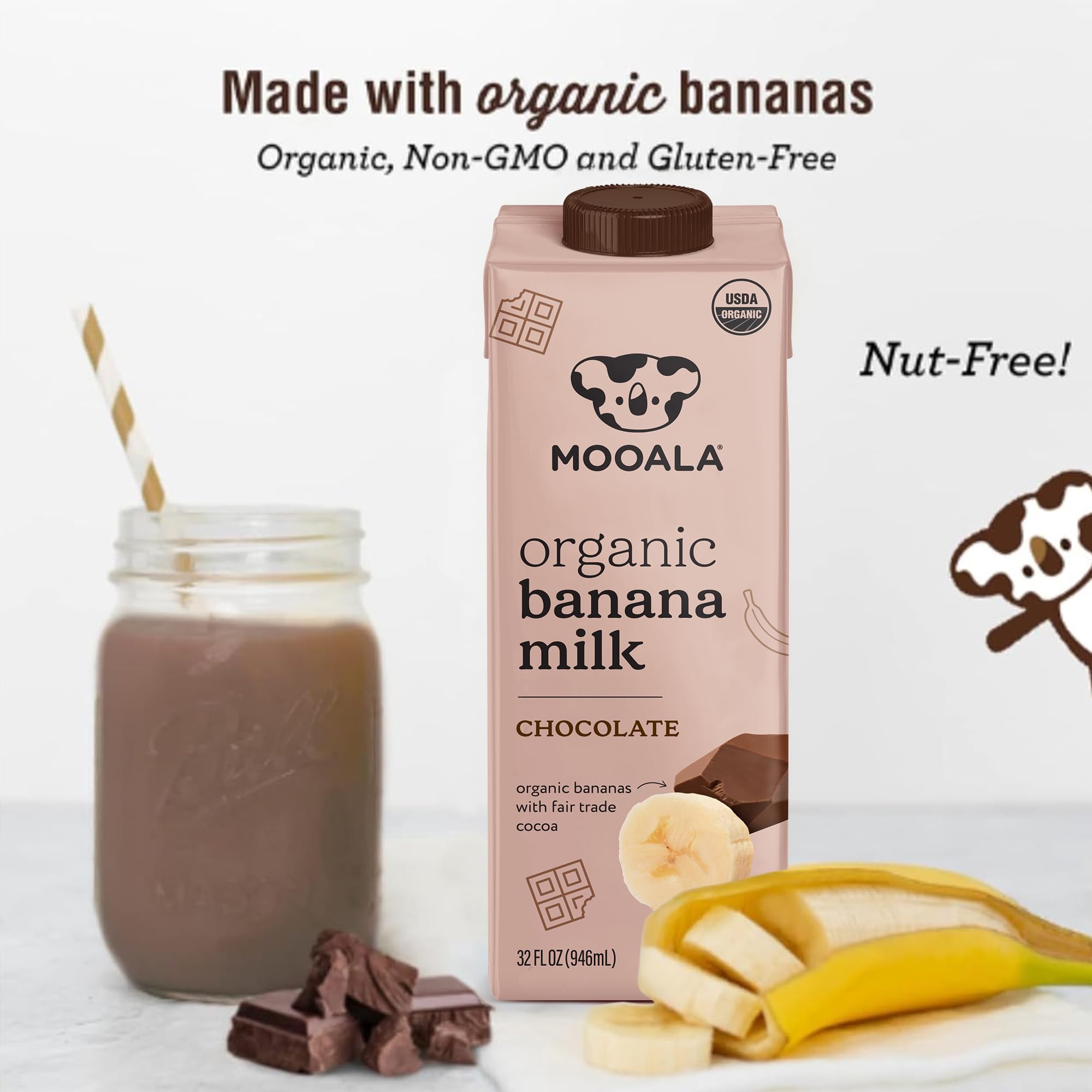 Amazon.com: Mooala – Organic Chocolate Bananamilk, 32 fl oz (Pack