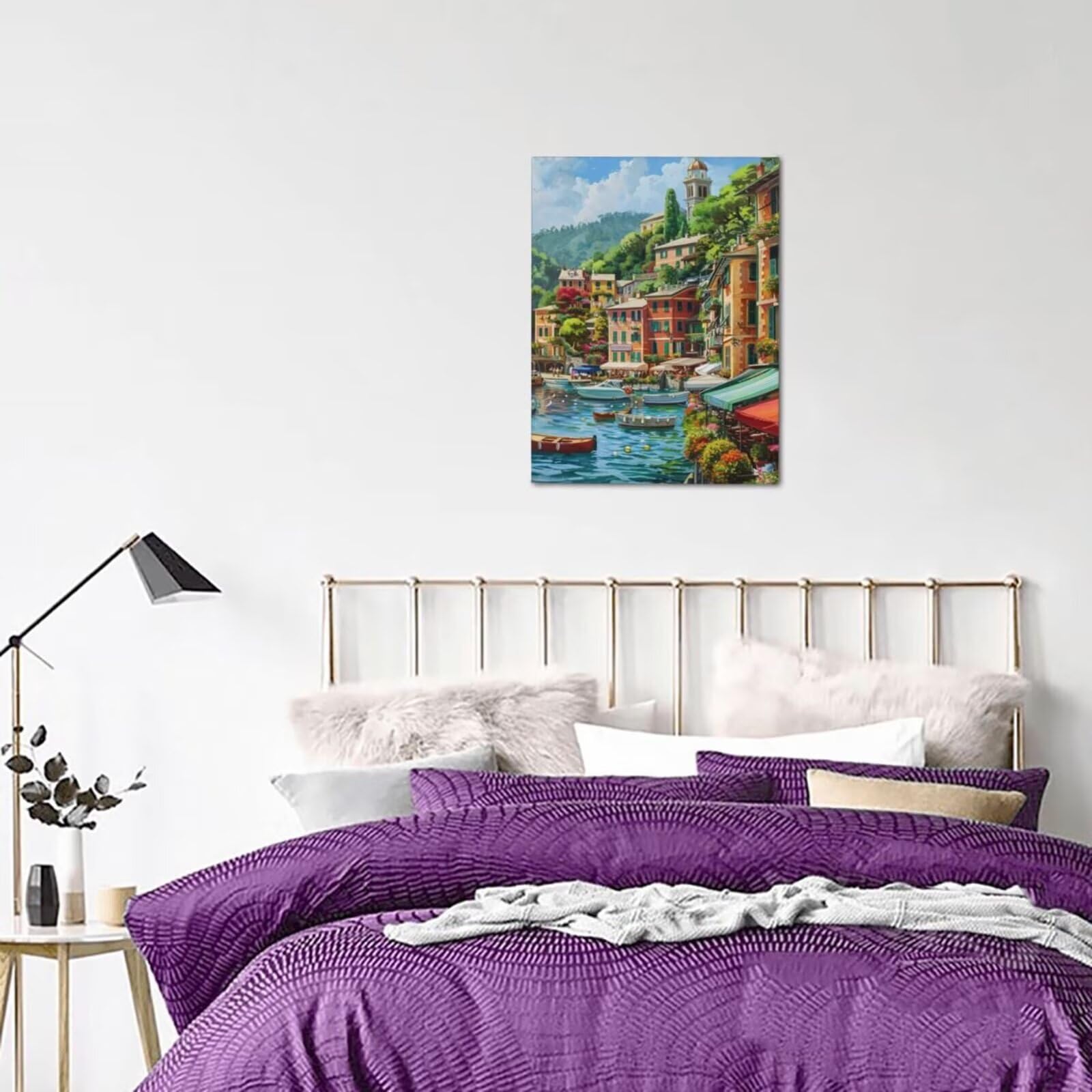 Malen Nach Zahlen Landschaft, DIY Ölgemälde Malen Nach Zahlen Erwachsene Architektur, Painting by Numbers Anfänger mit 6 Pinseln und Acrylfarben, für Haus Wand Deko - (75x100 cm, Ohne Rahmen) MK163
