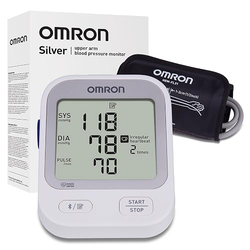 OMRON Silver Blood Pressure Monitor & Upper Arm Blood Pressure Cuff | For Home Use - #1 Doctor & Pharmacist Recommended Brand - Clinically Validated - Connect App