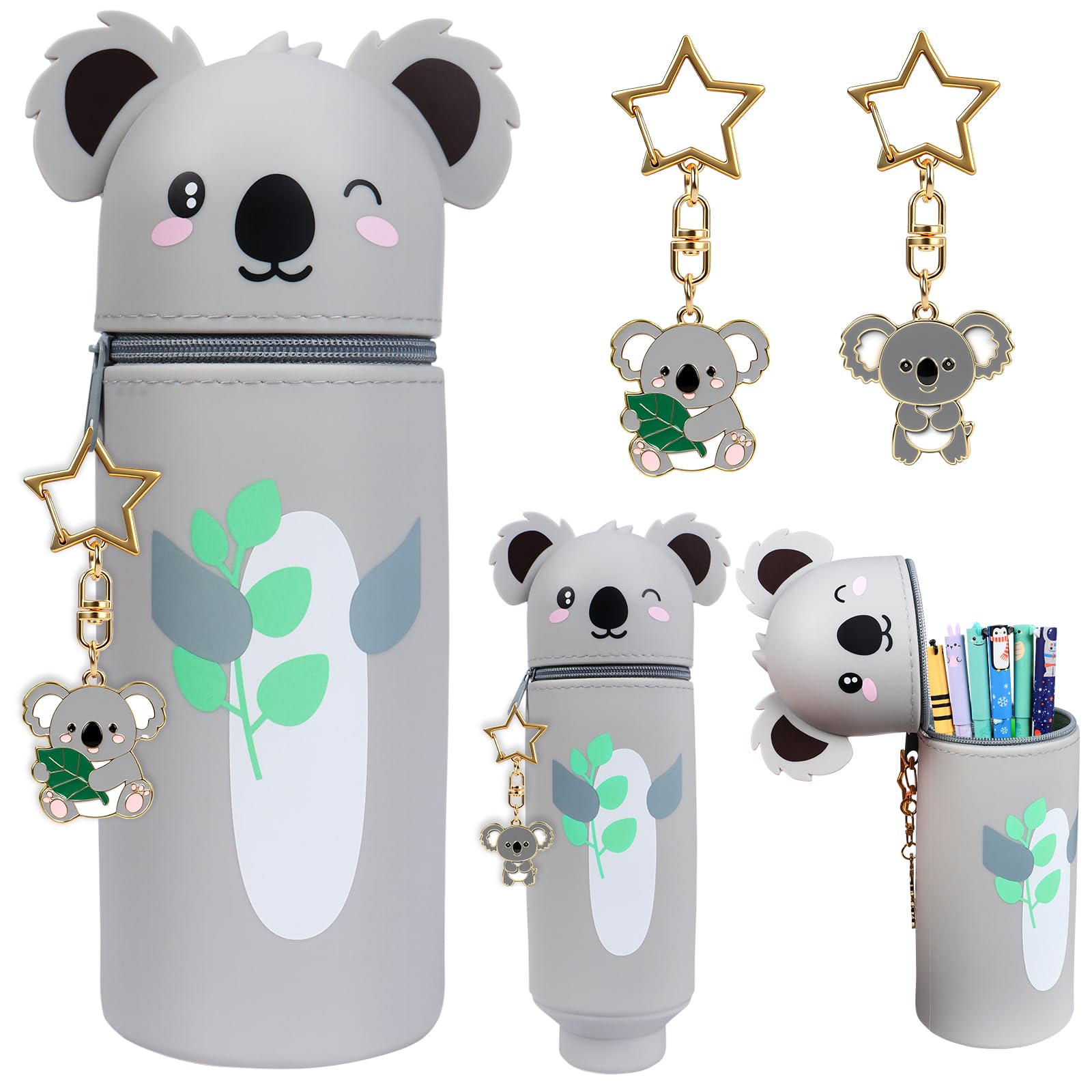 Trousse souple 2 en 1 en silicone Kawaii Orange Koala