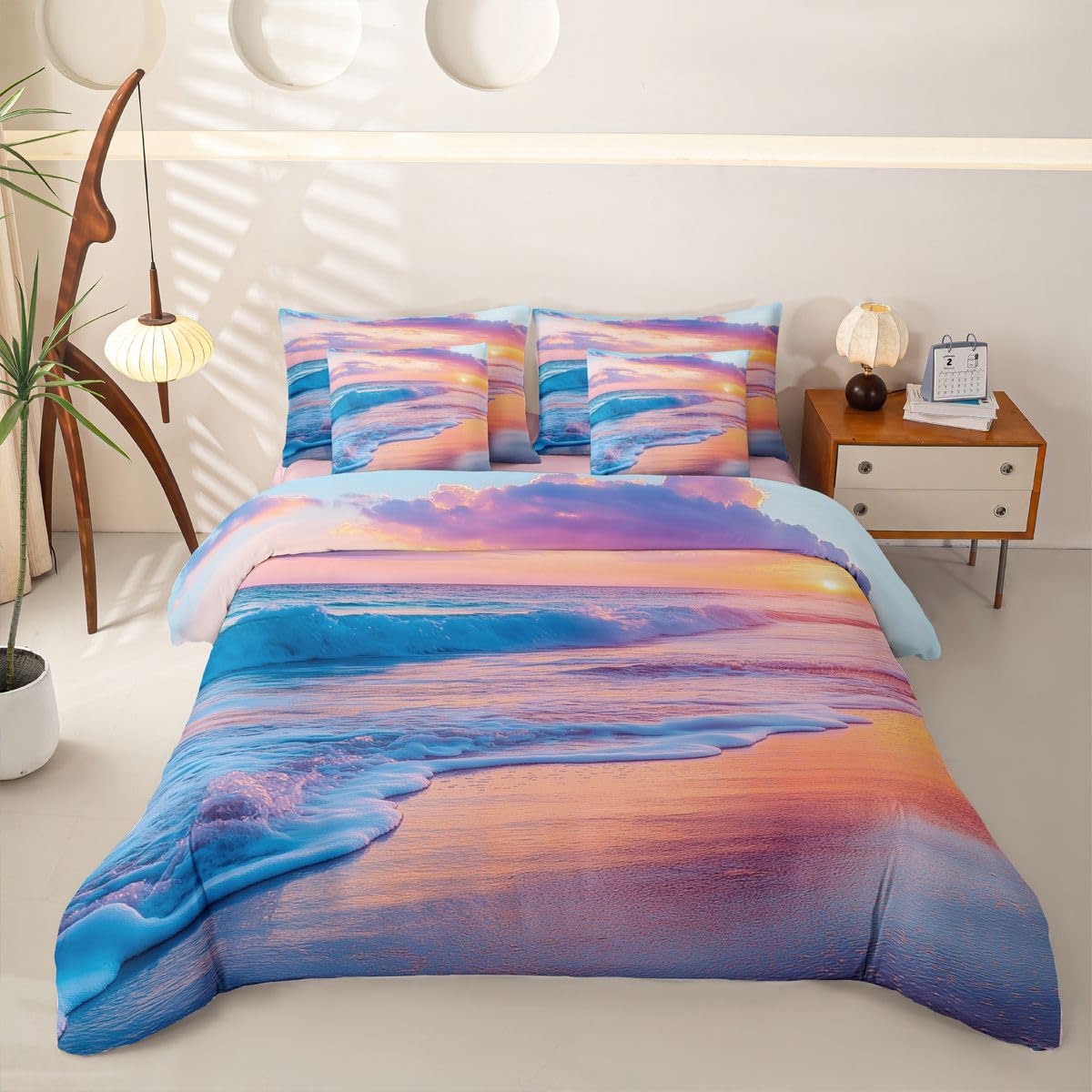 Loussiesd Juego de funda de edredón de 7 piezas para niños y niñas, juego de ropa de cama con funda de edredón, sábanas, fundas de almohada, fundas de cojín, tamaño individual, para niños y niñas