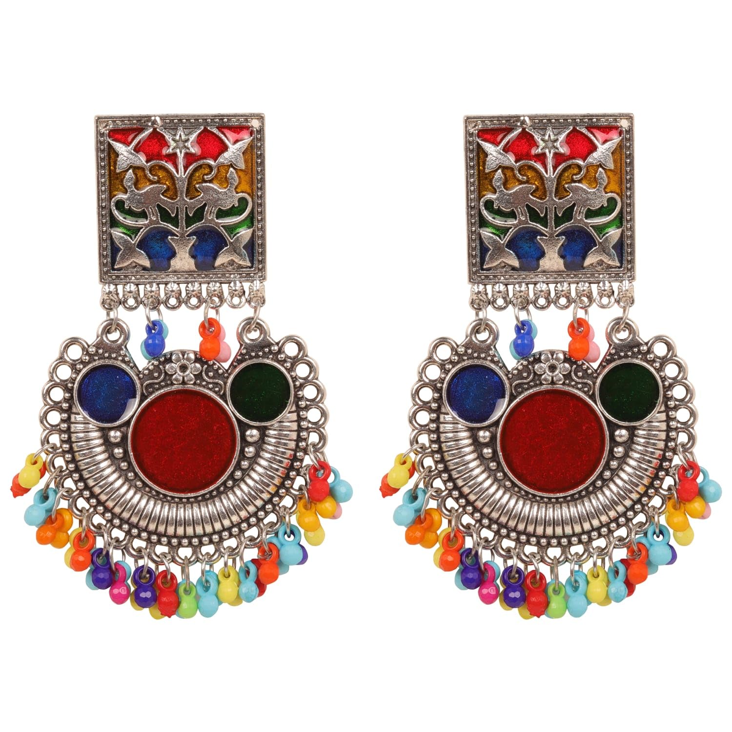 Devanya Crafts Earings for women Oxidised Tribal Jewellery Earring Set for Women & Girls. (Black and Red) (B0D3VDGWDM) Amazon Price History, Amazon Price Tracker