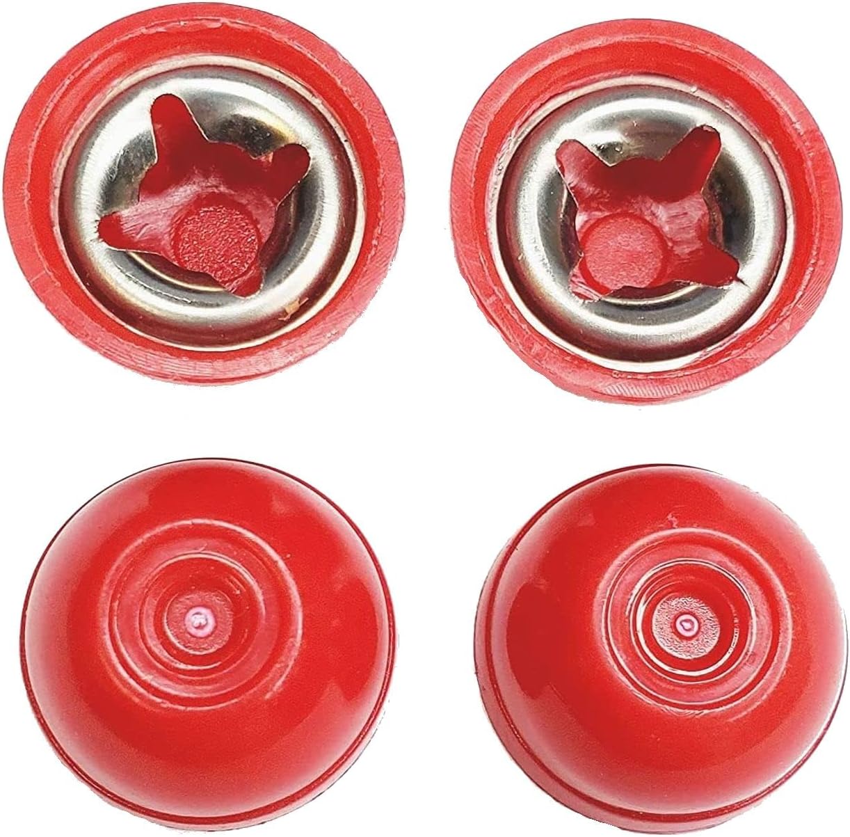 Hub Cap Replacement Compatible with Popular Red Wagon Brand, Classic Infant Walker Wagon - fits 1/4 Inch Axle Diameter, Red 4-pk