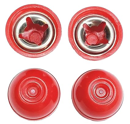 Quadrapoint Hub Cap Replacement Compatible with Popular Red Wagon Brand, Classic Infant Walker Wagon - fits 1/4 Inch Axle Diameter, Red 4-pk