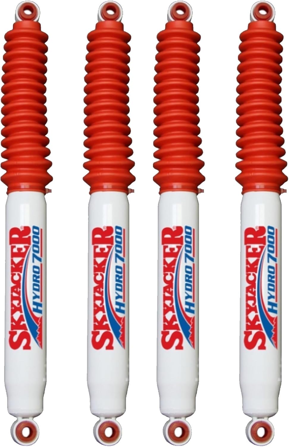 Set of Hydro 7000 Series Front & Rear Hydraulic Action Shocks fits 1976 1986 CJ7 4WD with 0-2.5” Front & 0-1.5” Rear Lift | Durable Construction | Velocity-Sensitive Valving