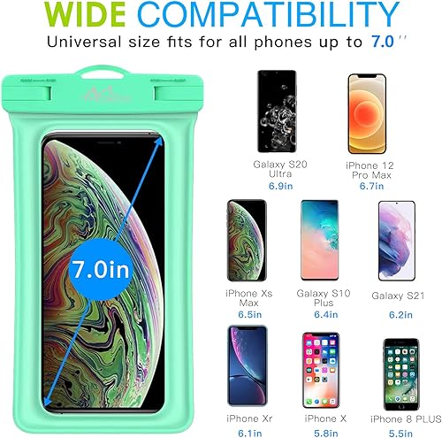 Miniatura 5 de MoKo Floating Waterproof Phone Pouch 2Pack Compatible with iPhone 14 13 12 11 Pro Max XXrXsSE 3, Samsung S21S10S9S8