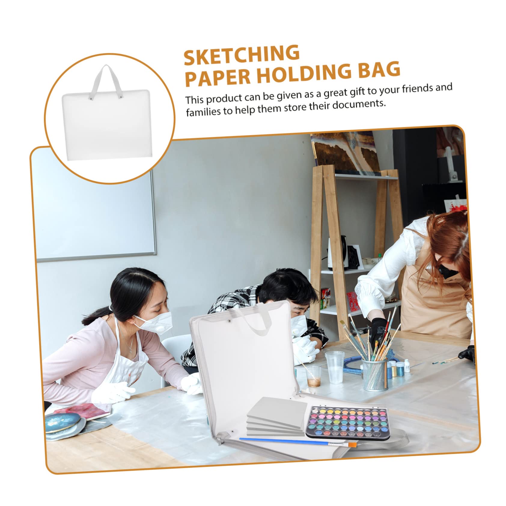 ERINGOGO Portable Document Bag Capacity Art Portfolio Folder for Students and Durable Material for Artwork Sketches and Exam Papers Storage