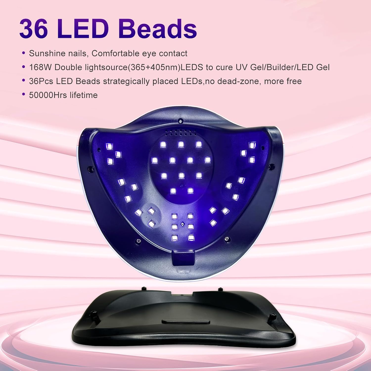 eodci 168W UV LED Nail Lamp, UV Light for Nails Dryer for Gel Nail Polish Curing Lamp, Auto Sensor, Professional Nail Light,Compatible with All Gel Types