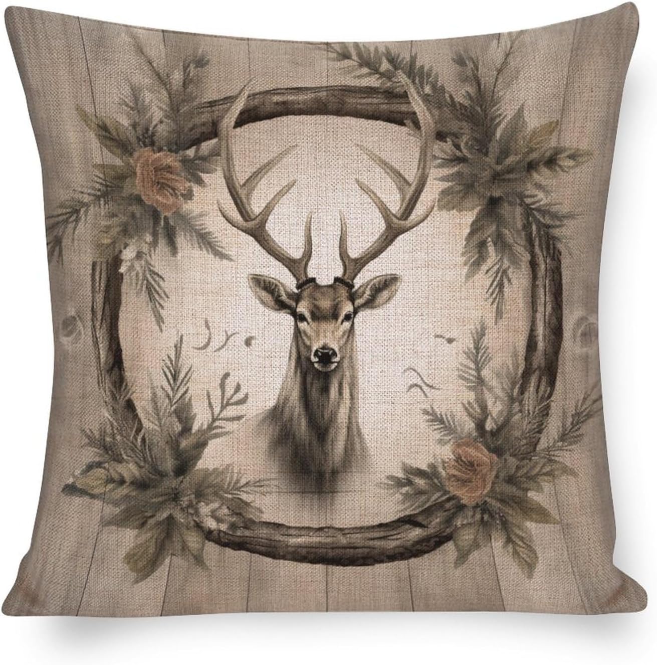 MaSiledy Throw Pillows for Bed Rustic Cabin Deer
