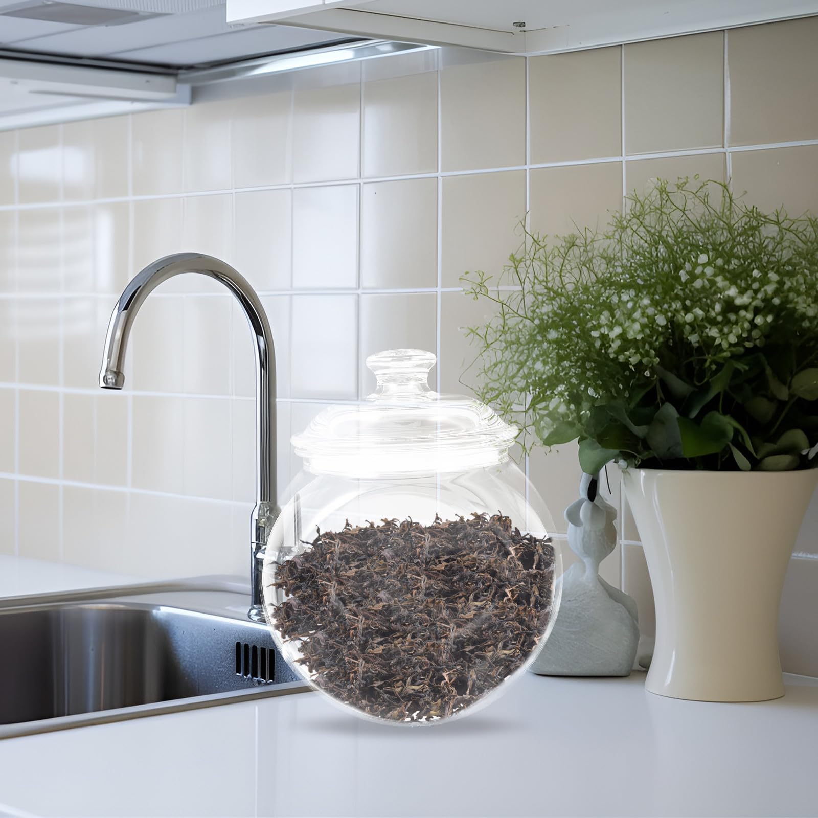 COLLBATH Tarro de Plástico para Almacenar Alimentos 3.2l PC Hermético | Café y Té, Uso en Cocina y Hogar, Conserva Frescura, Diseño Transparente, Fácil de Transportar
