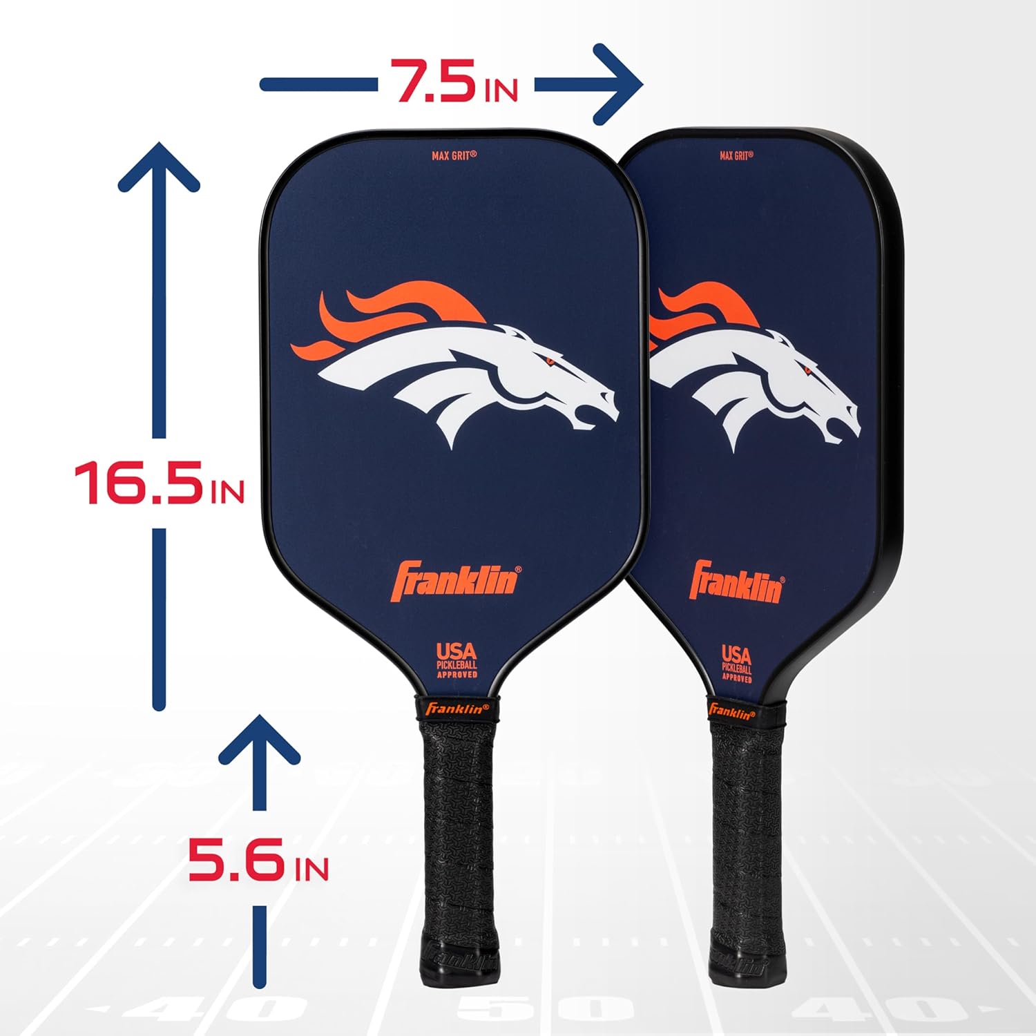 Franklin Sports NFL Pro Pickleball Paddle – 13MM Signature Series Pro Pickleball Paddle with MaxGrit Surface - Official NFL Team – USAP Approved - Premium Quality - Authentic NFL Team Logos