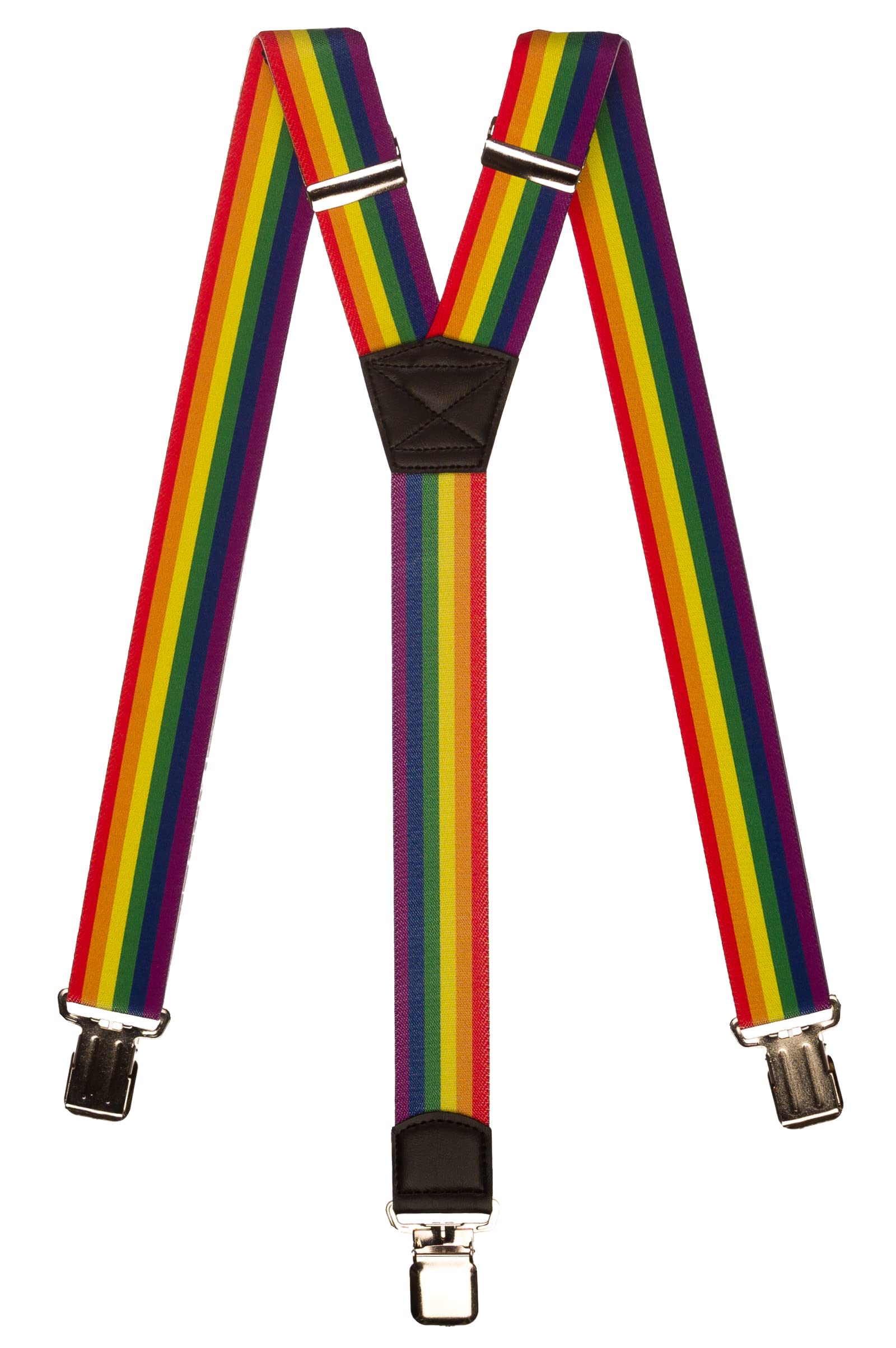 Olata Unisex Fully Adjustable Clip On Rainbow Braces/Suspenders. 2.5cm, Y-Shape