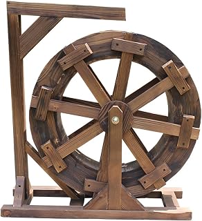 Water Wheel Fountain Wood Design Fountain Feng Shui Wheels Yard Decorative Outdoor,Ornamental Pond Decorative,Vintage Rustic Ornamental Pond,for Garden,Patio Backyard,Porch,Yard (Size : Diameter 20cm