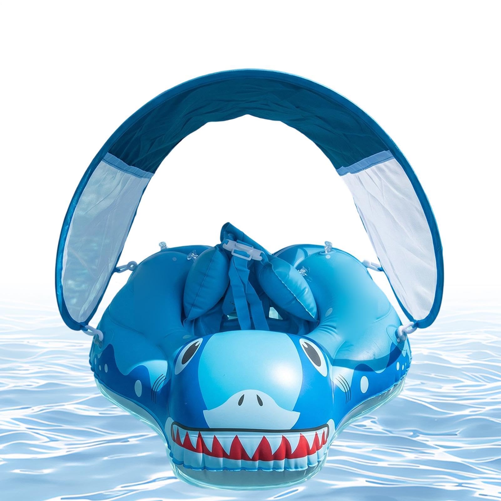 Bouée de Natation bébés Radeau Flottant Anti-basculement avec auvent UPF50