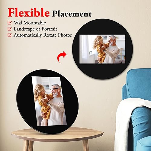 Miniatura 12 de SAMMIX Marco de fotos digital de 10.1 pulgadas, WiFi, marco de fotos digital electrónico, pantalla táctil IPS, 16 GB, mesa y montaje en pared, Negro