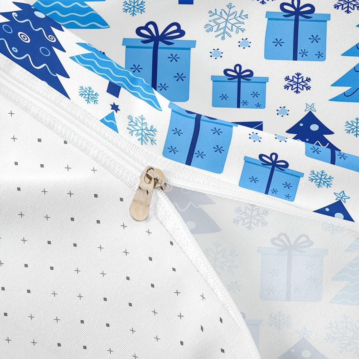 Castle Fairy Dark Blue Christmas Tree Girls Bedding Set Twin Size image 5