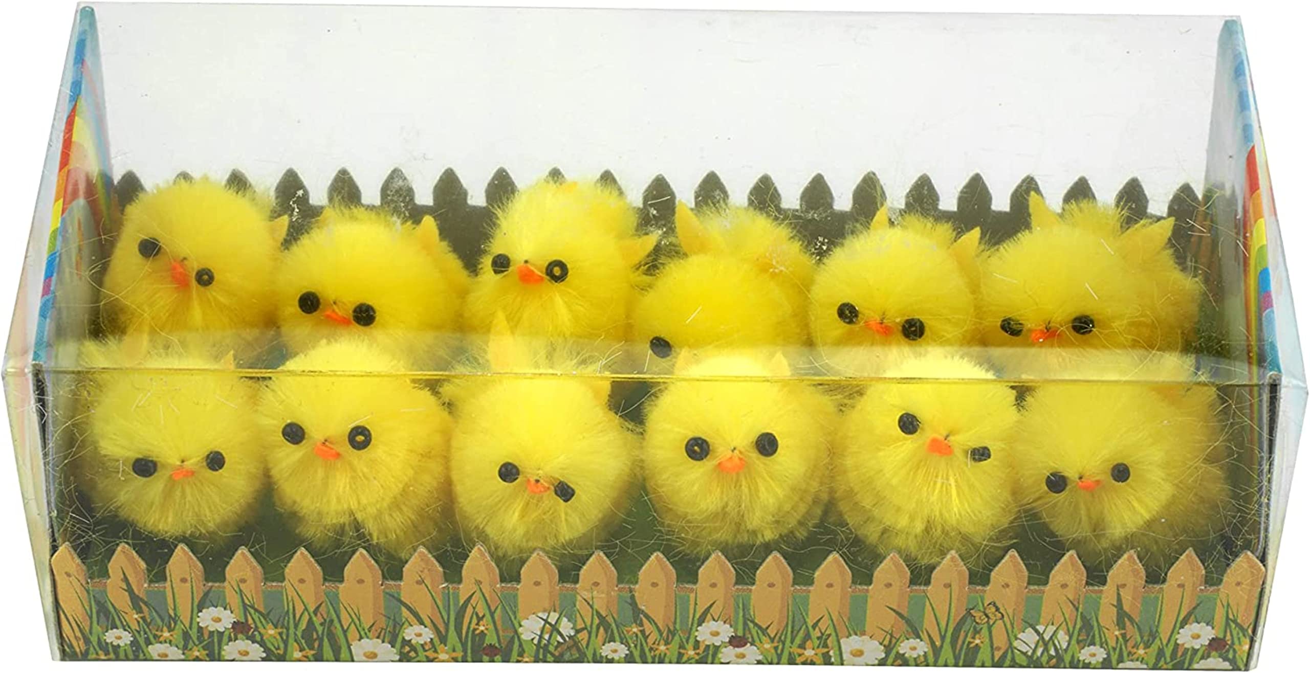Srv Hub 12 Pcs Yellow Chicks 12Pcs Chenille Fluffy Chicks