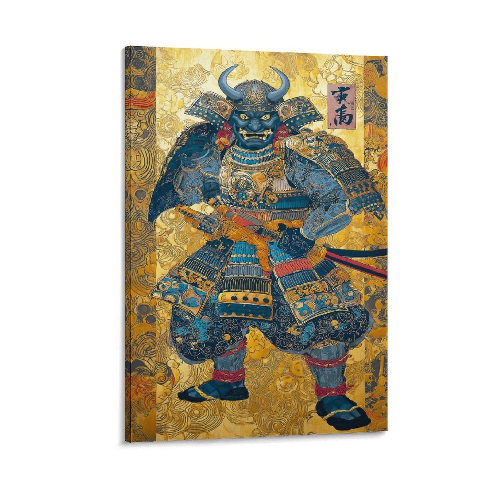 RIAVBAODG Japanese Shogun Samurai Poster Artwork Samurai Giclee Canvas Prints Modern Canvas Wall Art Picture Wall Hanging for Office Gym Living Room Decor 20x30inch(50x75cm)