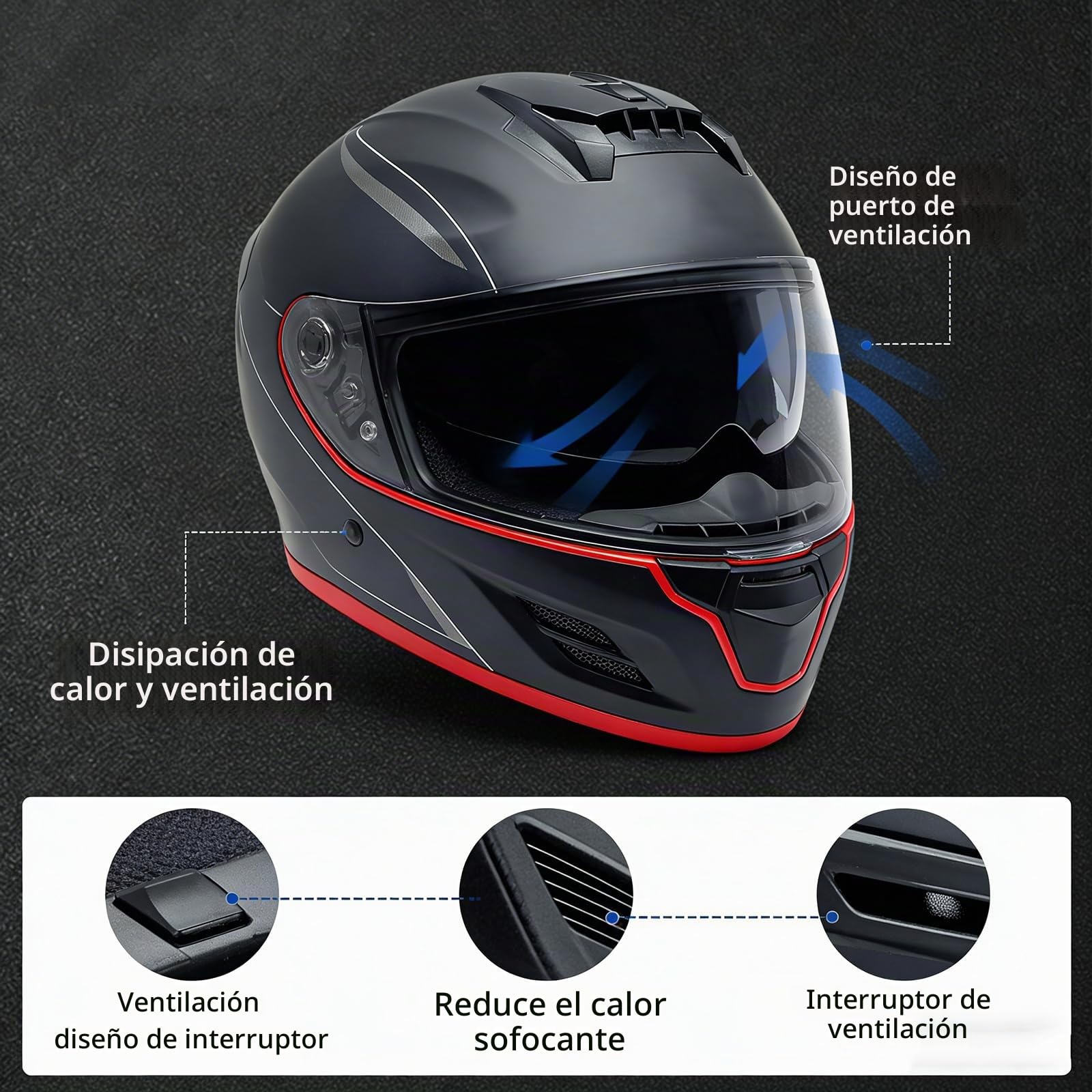 Adulto Motocicleta Todoterreno Crash Bluetooth Cascos Homologado ECE Integral Integrado Abatible Casco con Visera Doble, Modular Bluetooth Casco,Unisex Moto Bluetooth Casco 55-62CM