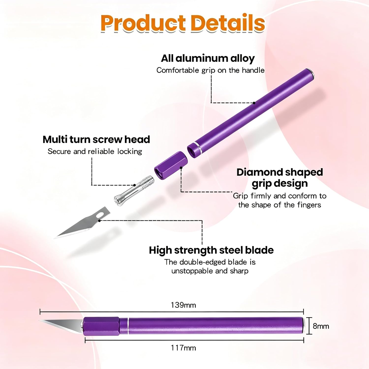 Upgraded Bread Lame with 10 Blades - Professional sourdough Scoring Tool for bread scoring tool Safety Cover & Ergonomic Handle - Premium Bread Scoring Knife for Artisan Bread Making (1, Purple)