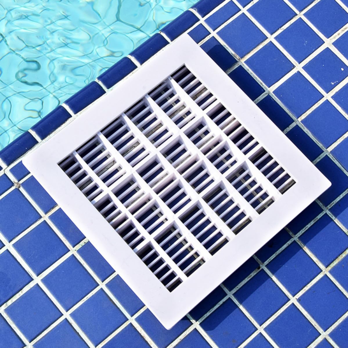 MAGICLULU Desagüe Principal Cuadrado para Piscina y SPA al Aire Libre, Plástico Blanco Superficie Lisa y Parada Automática al Drenar