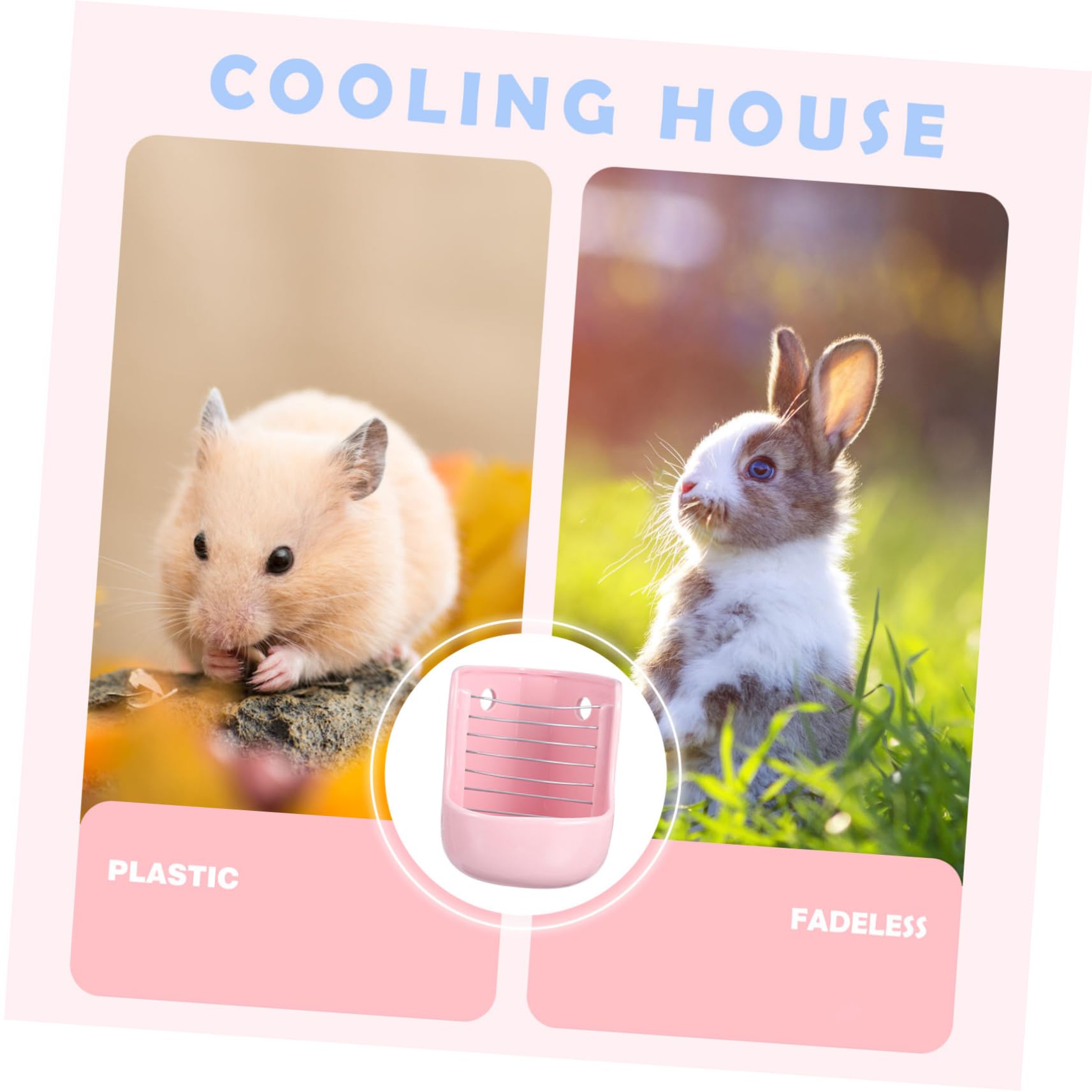 Hohopeti Mangiatore Ceramico per Conigli e Cavie Supporto per Fieno Stabile per Gabbia, Alimentatore per Piccoli Animali Installazione Facile e Personalizzabile