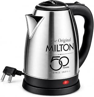 Milton Euroline Go Electro Stainless Steel Electric Kettle 1.2L, 1350 Watts, Portable Electric Kettle for Home, Office, Co... Price In India