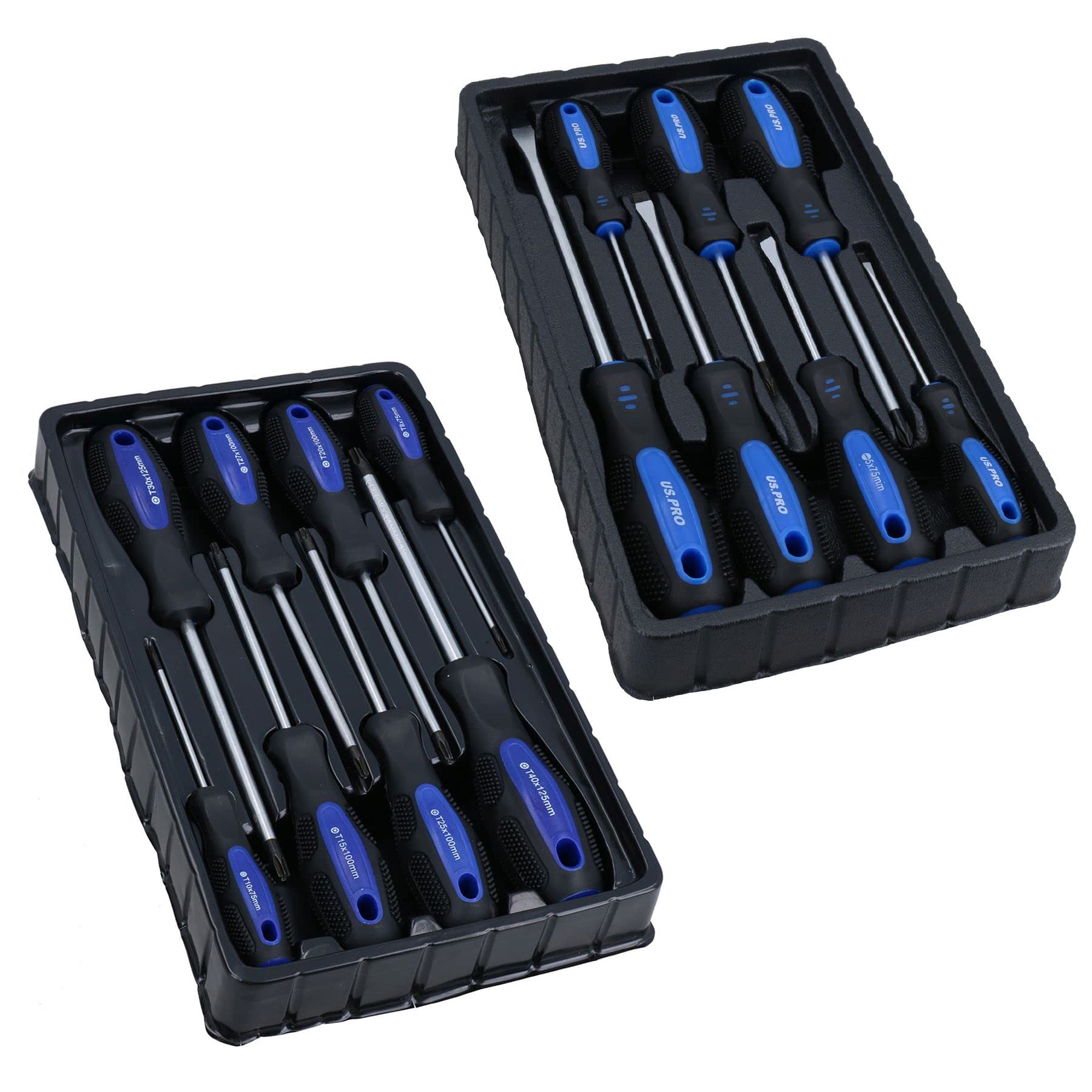 15 pz cacciavite a testa piatta + Phillips + Tamperproof Torx imbottito Grip Set