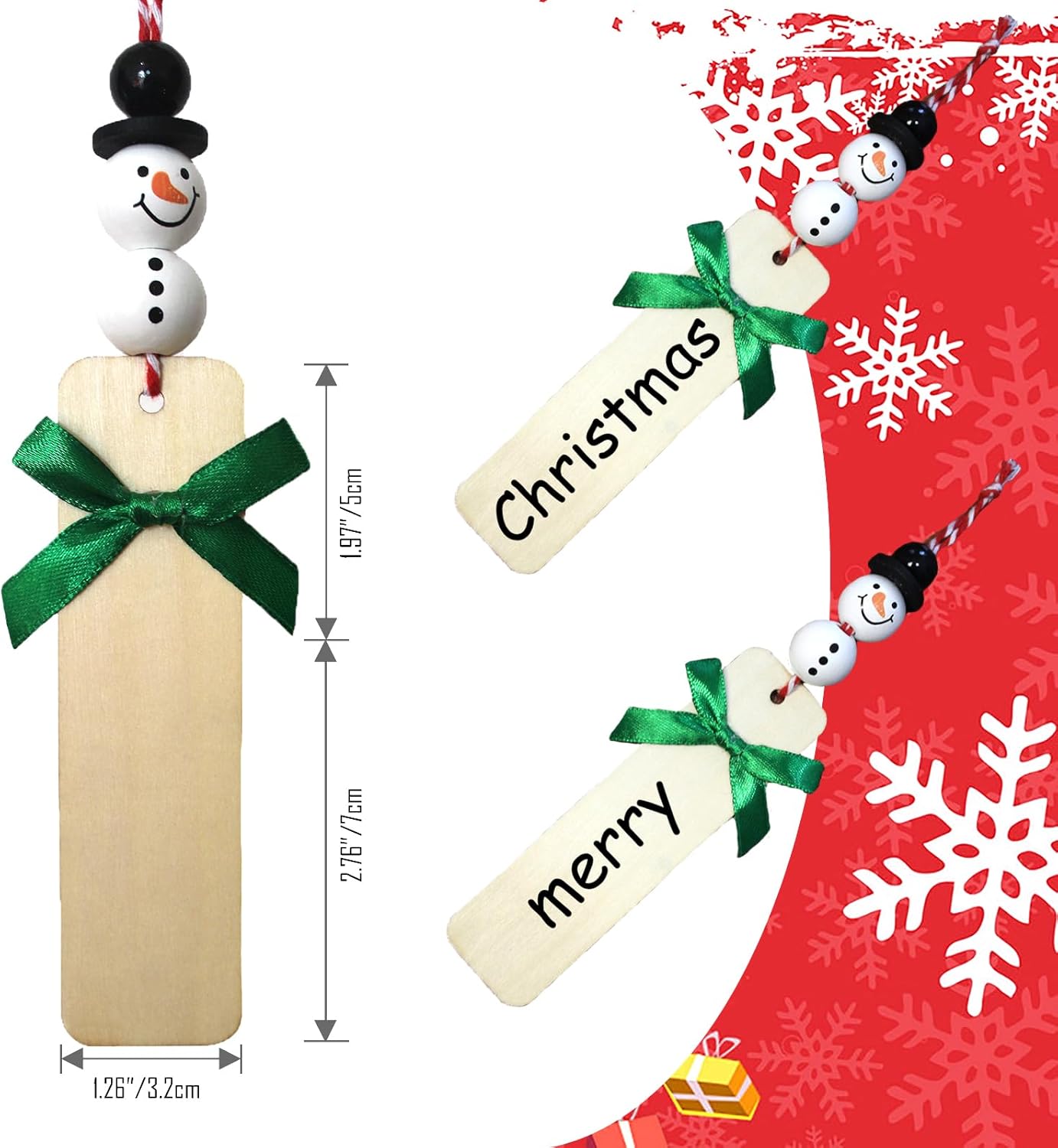 JIDIWINQI'E Set of 4 Personalized Christmas Stockings with Name Tags 18" Classic Large Stocking Cute Santa, Snowman, Reindeer,Penguin Xmas Character for Family Holiday Christmas Party Decorations - Image 6