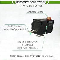 Vista 3 de LONYE SZM-V16-FA-63 Interruptor de puerta de microondas apto para horno microondas LG GE SZM-V16-FD-63 3B73362F PS3522738 (normalmente abierto)