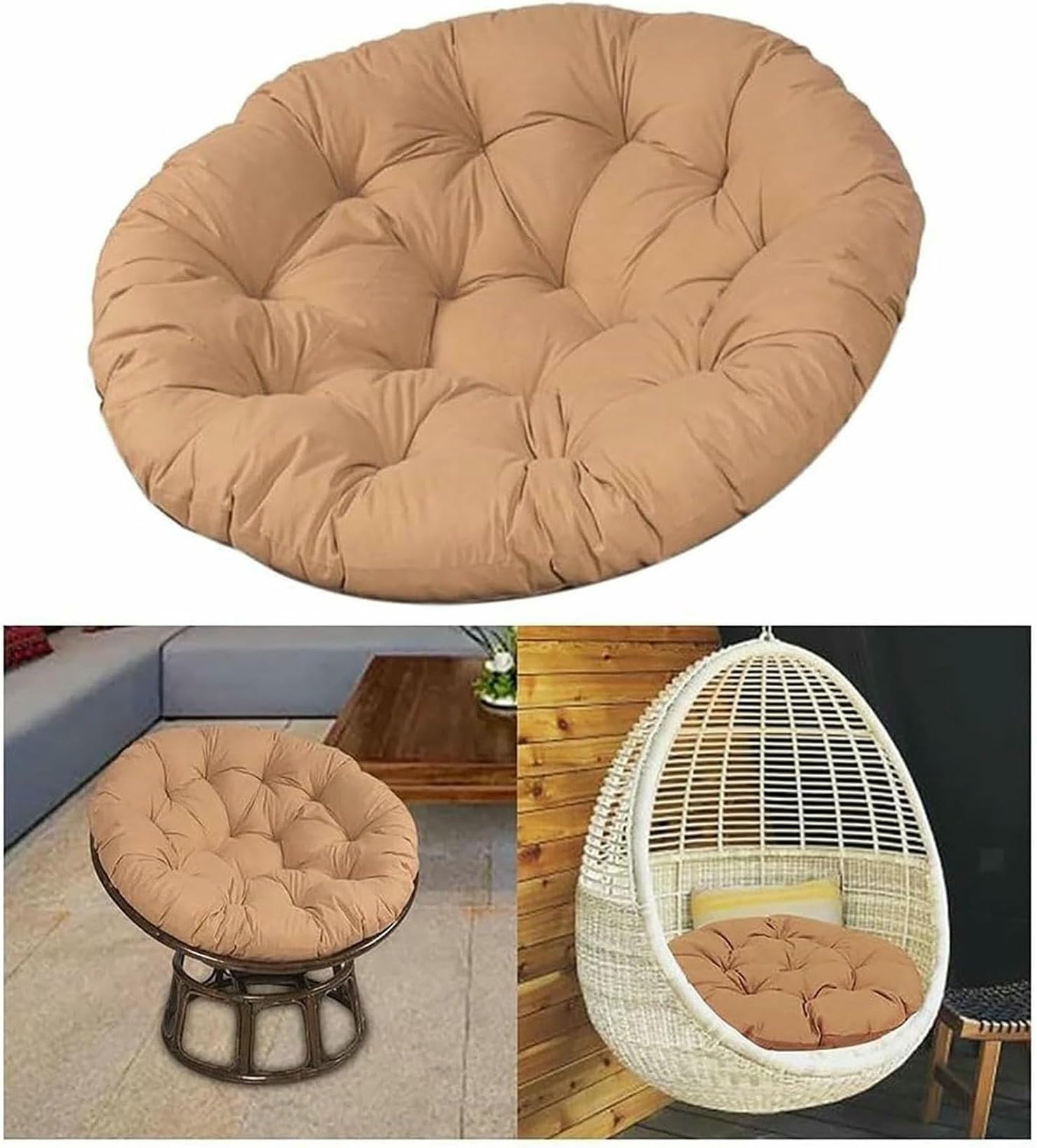 Double Cojín Cuggant per Sedia da Tiro con Copertura Blu Navy, Giardino, Terrazza, Amaca Rotonda, 100 X 100 Cm