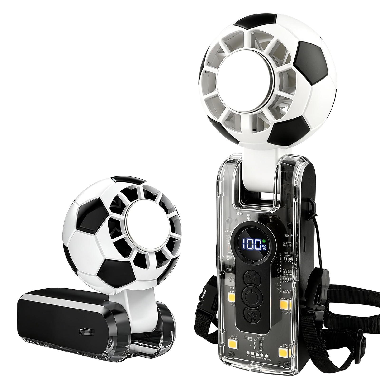 Mini ventilateur personnel réglable de forme football | Ventilateur portatif de poche
