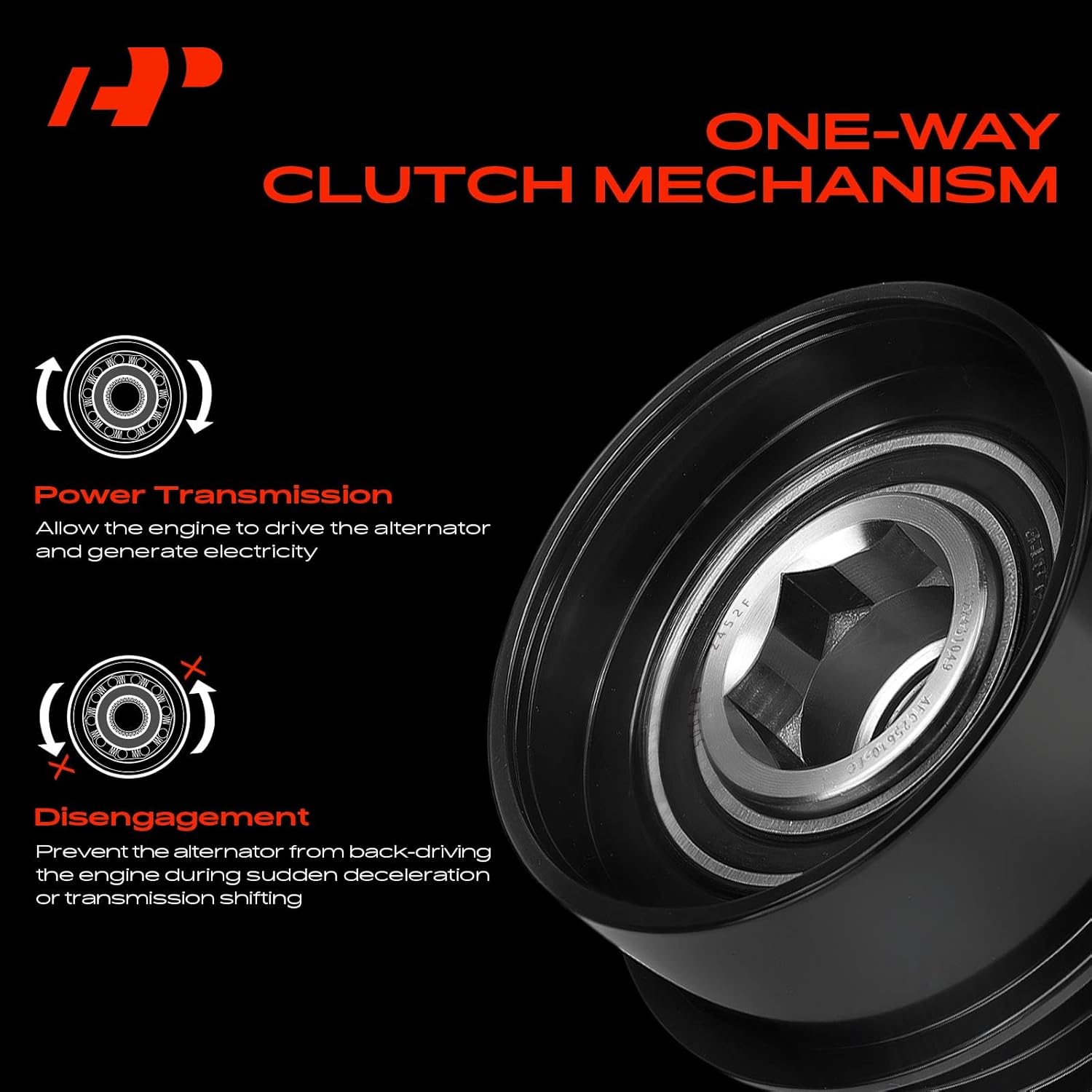 A-Premium Alternator Freewheel Clutch Pulley Compatible with Jeep Compass/Patriot 2007-2017 & Dodge Journey 2009-2015, Avenger 2008-2014, Caliber 2007-2012 & Chrysler 200 2011-2014, Sebring 2007-2010