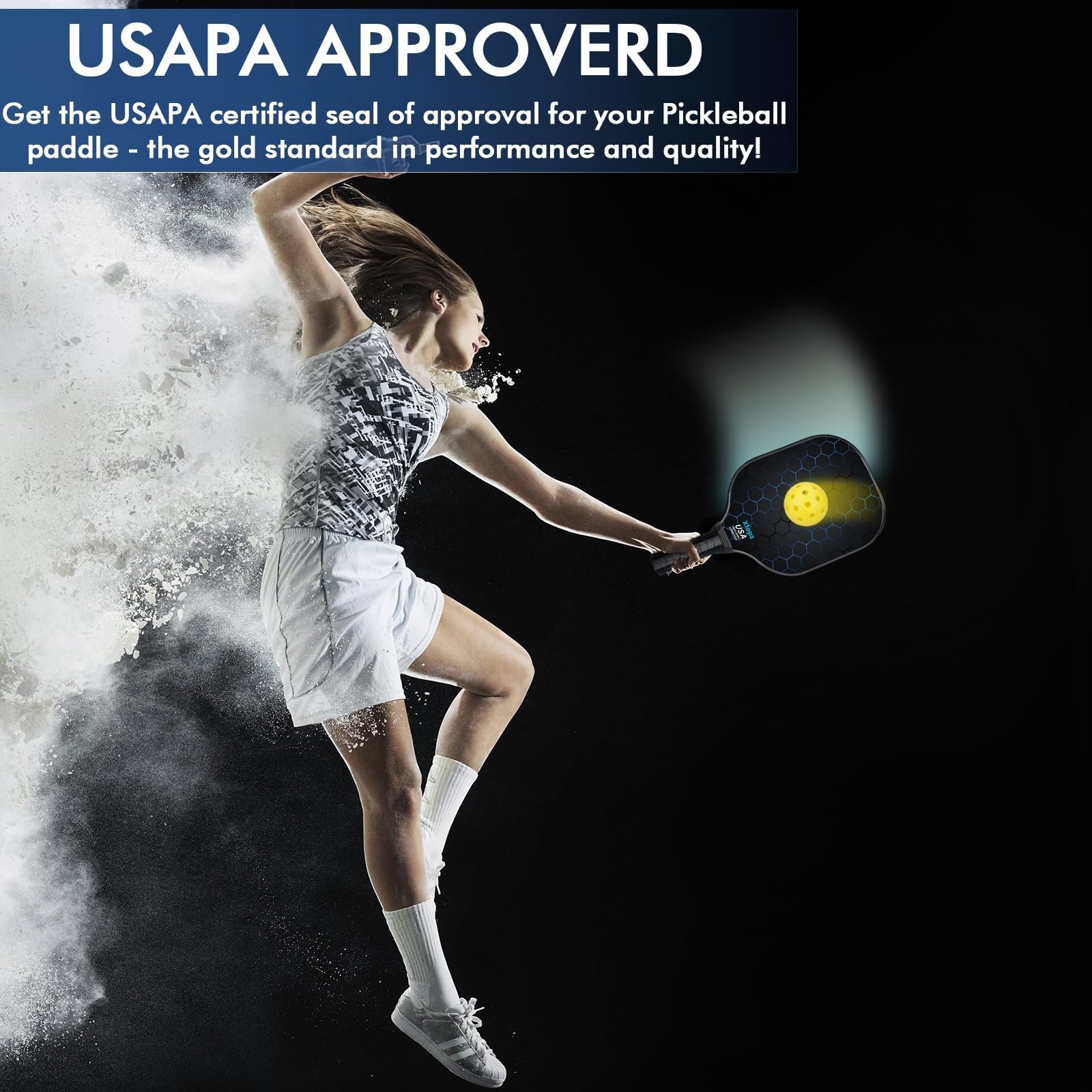 Xfopz Pickleball Paddles Set, Glass Fiber USAPA Approved Pickle Ball Paddle Indoor Outdoor Rackets Pickleballs Racquet Gifts (Honeycomb) 1