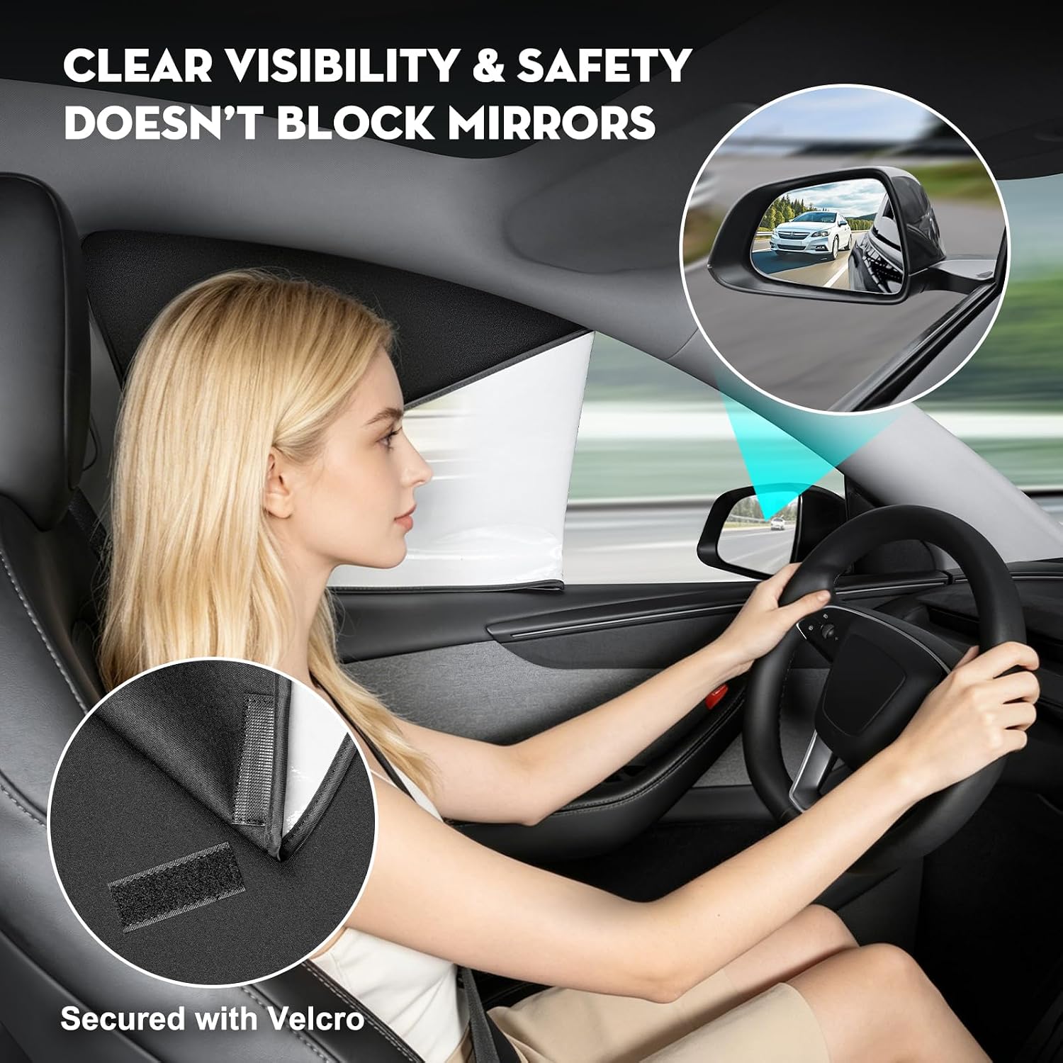 4PCS Side Window Shades for Tesla Model Y Juniper 2026 [Static Cling] Window Sunhades Sun Protection Shield Privacy Covers for Tesla Model Y 2020-2026 Accessories