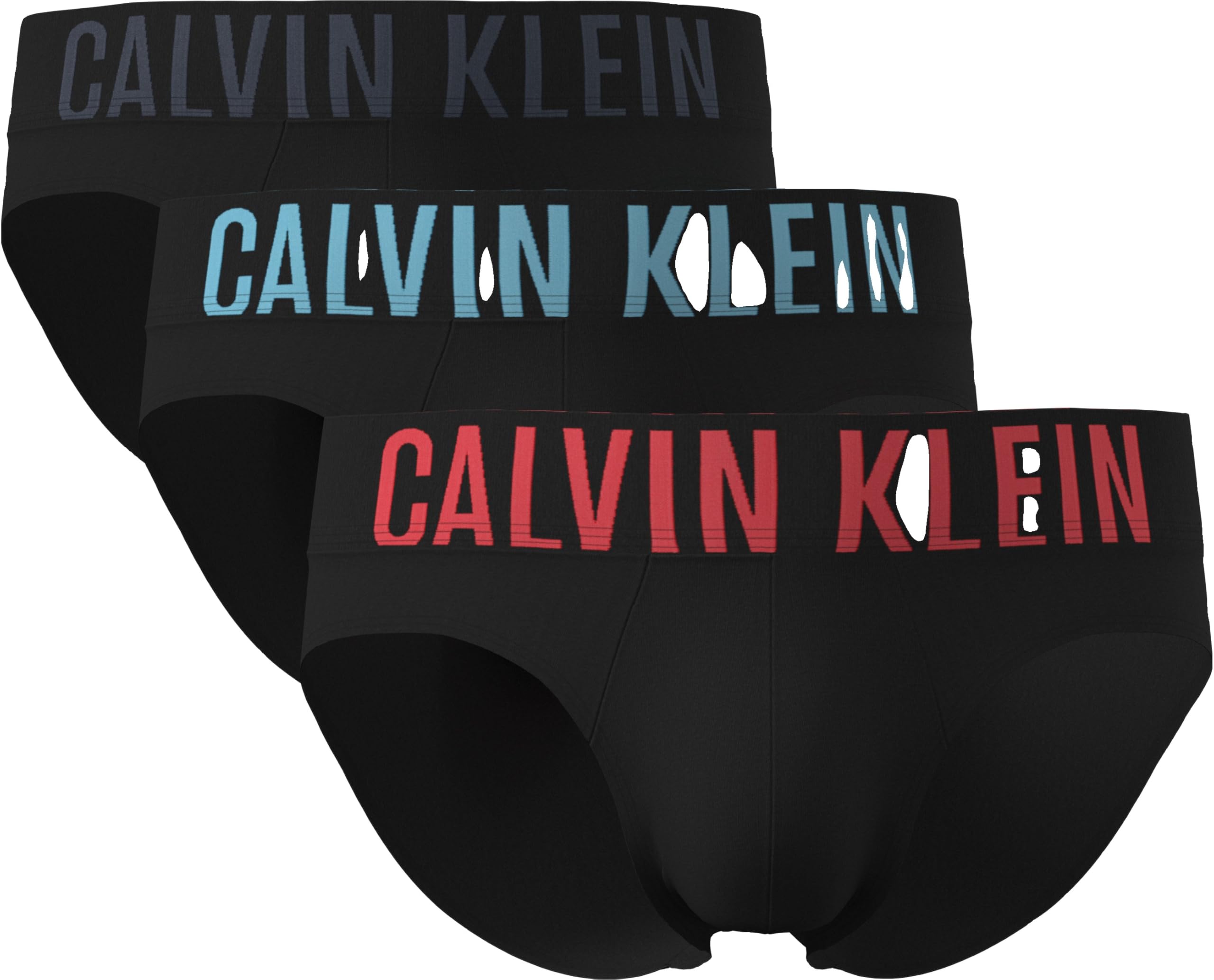 Calvin Klein Hip Brief 3Pk 4W8 - Black W Ombre Blue Logo Blac Medium