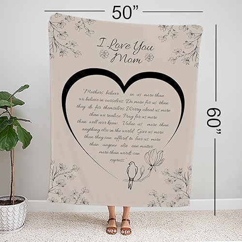 Miniatura 4 de Porter ST. I Love You Mom - Regalo para madre 50 x 60 pulgadas, manta decorativa suave de forro polar ártico gris pardo