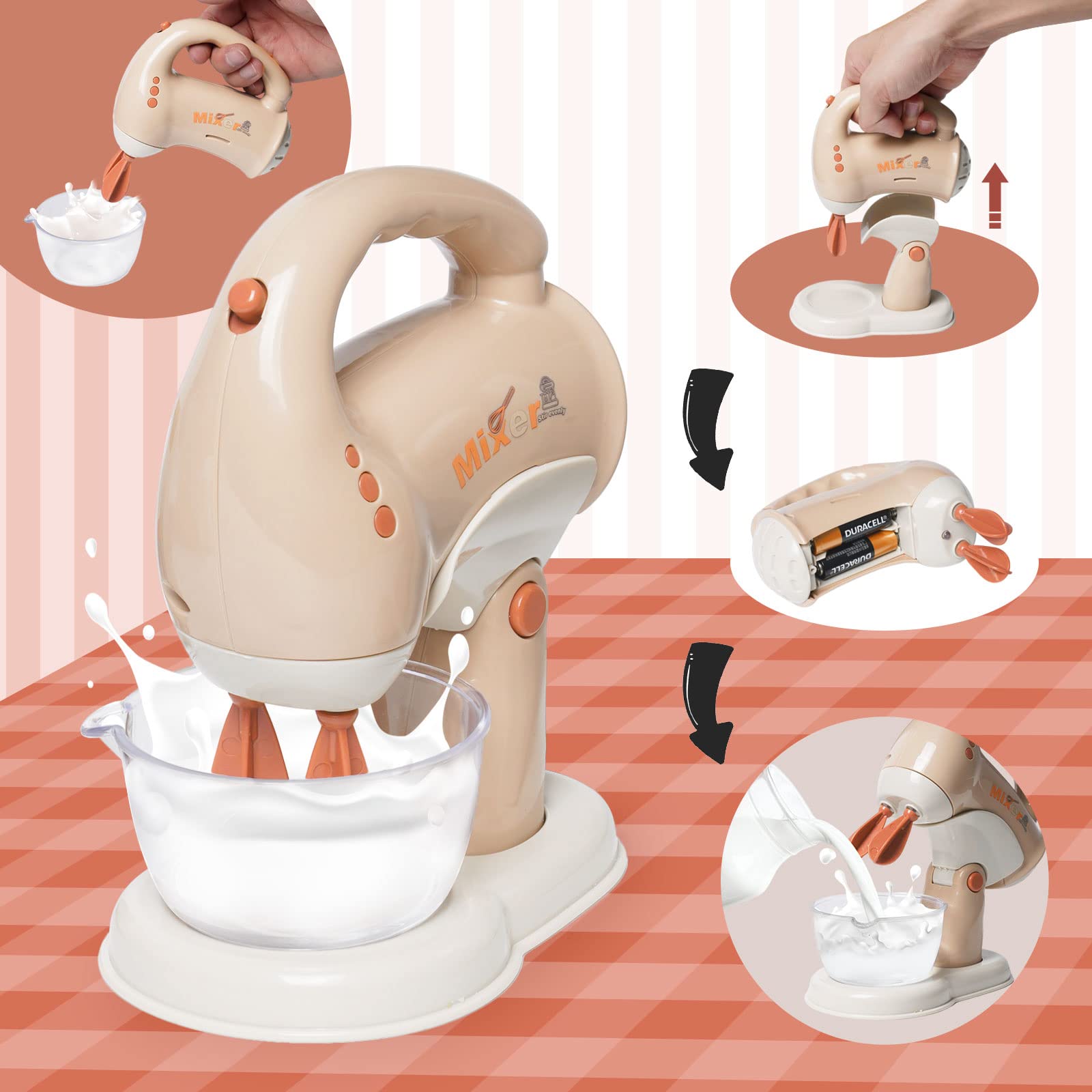 Cuisine Electroménager Enfant-Accessoire Cuisine Enfant : Cafétière, Mixeur, Distributeur d'eau Intelligent, Grille-Pain, Cafetière Dinette pour Enfants de 3 Ans et Plus