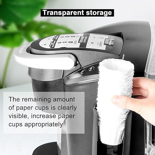 Miniatura 3 de Soporte de filtro de papel, diseño visual de ventana, almacenamiento de filtro de café negro saludable con tapa abatible para K CUP desechable,