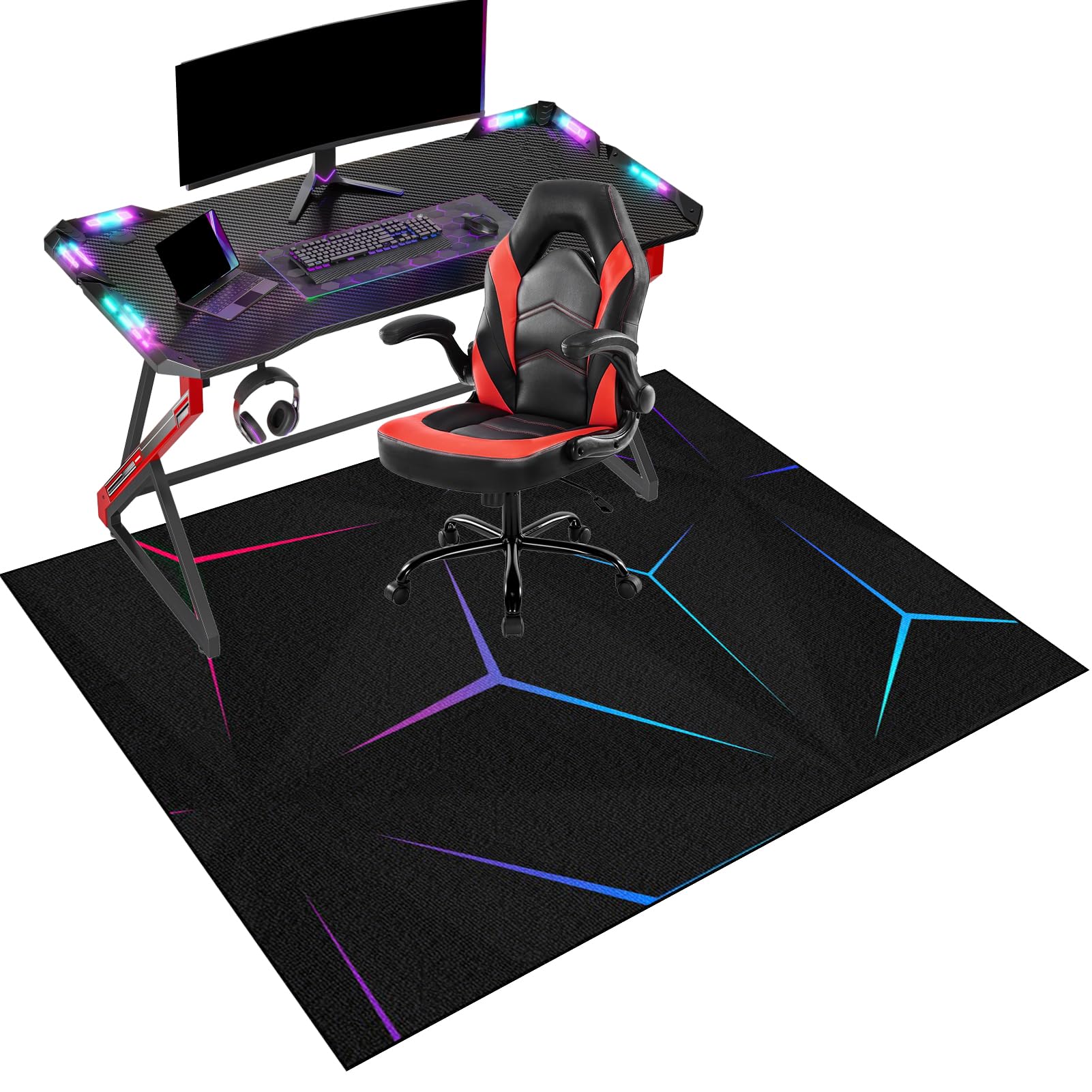 Office Chair Mat for Carpeted and Hardwood Floor Protector for Rolling Chair Non-Slip Desk Chair Mat Computer Gaming Chair Mat Low Pile Carpet Protector Mat, Floor Mat for Office Chair 80 x 120 cm