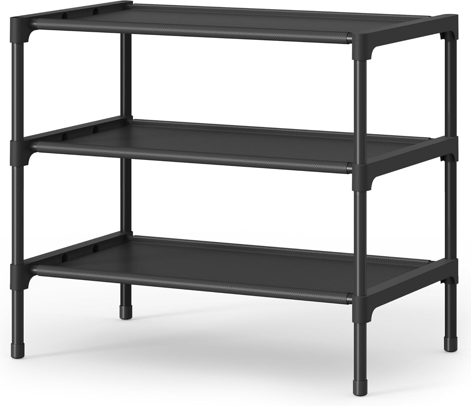 SONGMICS Shoe Rack, 10-Tier Shoe Storage Organizer, Space-Saving, 11 x 32.7 x 62.6 Inches, Entryway, Metal Frame, Non-Woven Fabric Shelves, Ink Black ULSR210B02