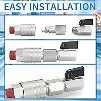 Vista 7 de ChillWaves Enchufe de aire industrial, enchufes neumáticos hembra NPT de 1/4", accesorios para compresores de aire (paquete de 15)