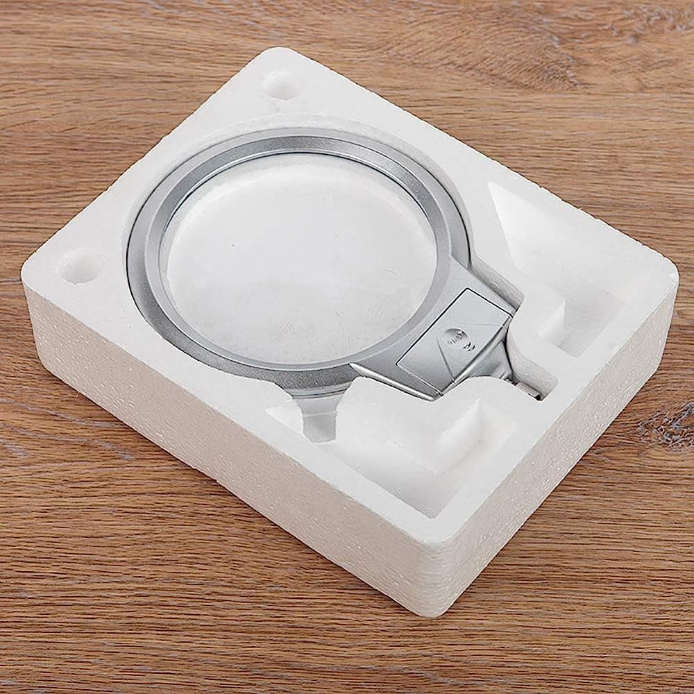 Lupa, sobremesa con luz LED Lupa portátil de Mano, con Aumento 2X 5X para Lectura Lupa/Plata (Plata) Stabilize