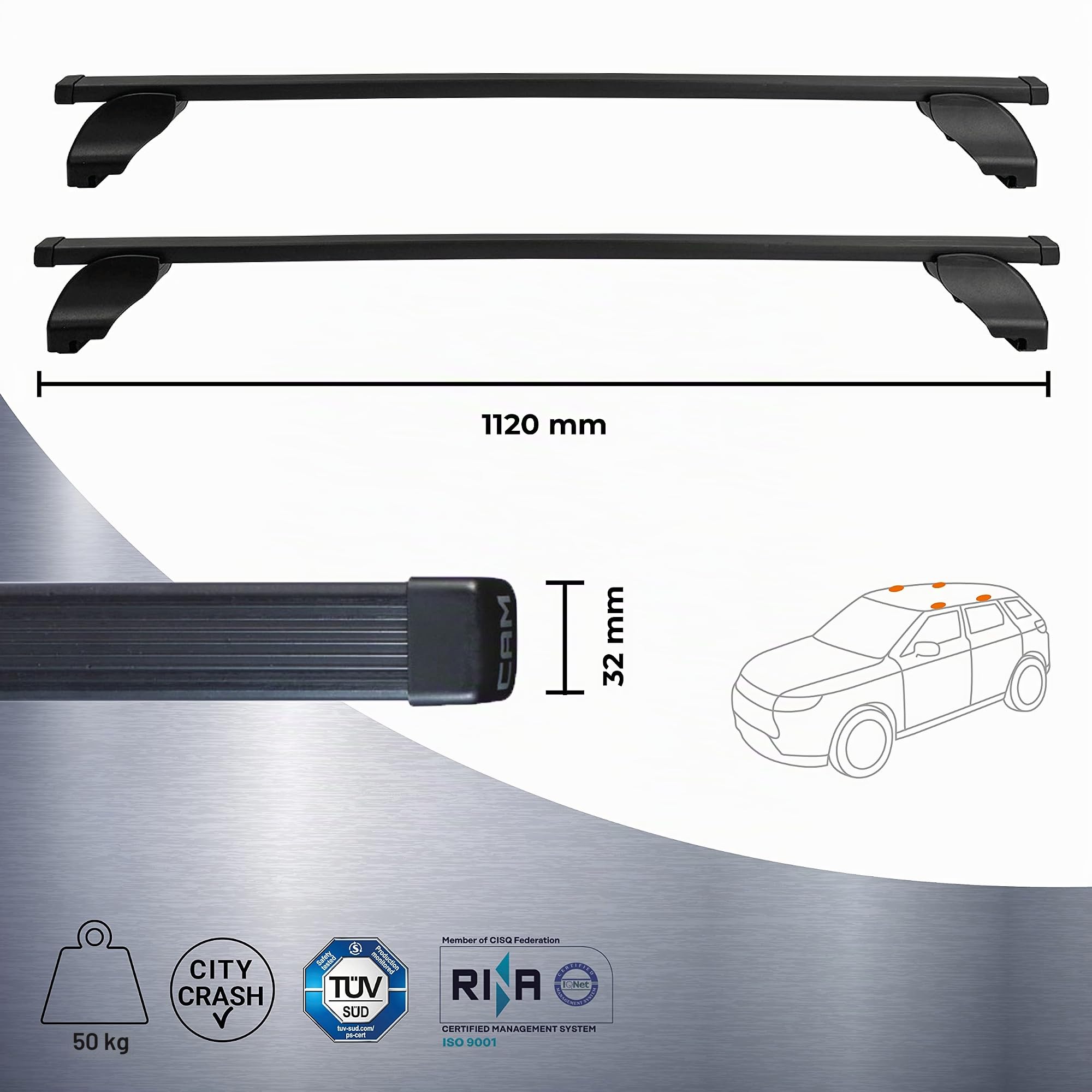TETRAX Barras portaequipajes coche Mercedes Clase A (W176) 2012 > 2018 Mercedes Clase B (W246) 2012 > 2018