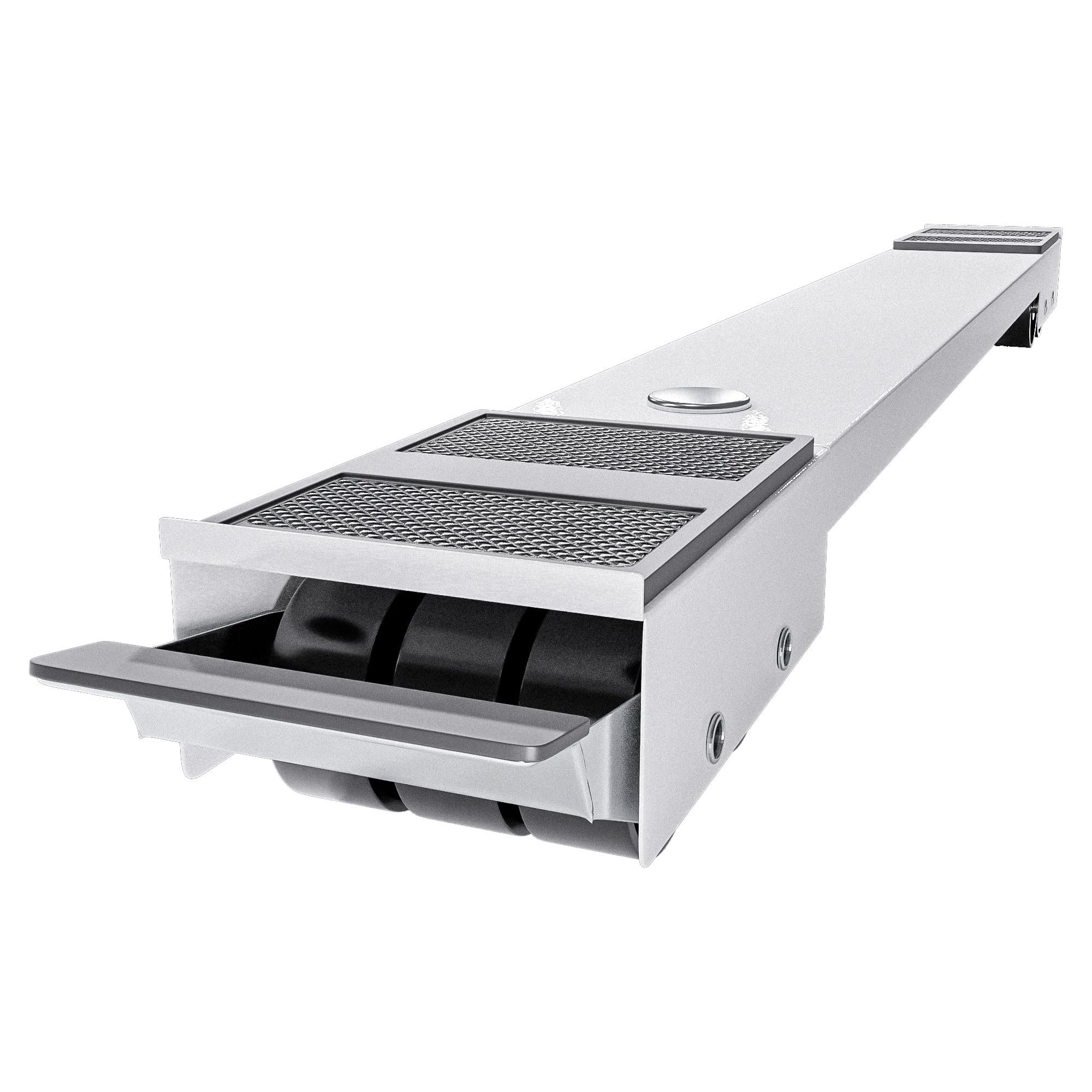 Amig - Base per lavatrice di mobili - Set di 2 basi rotanti in acciaio - Piattaforma con 24 ruote Elettrodomestici - Supporto per mobile per carico massimo di 125 kg - Estensione 44-70 cm - Bianco