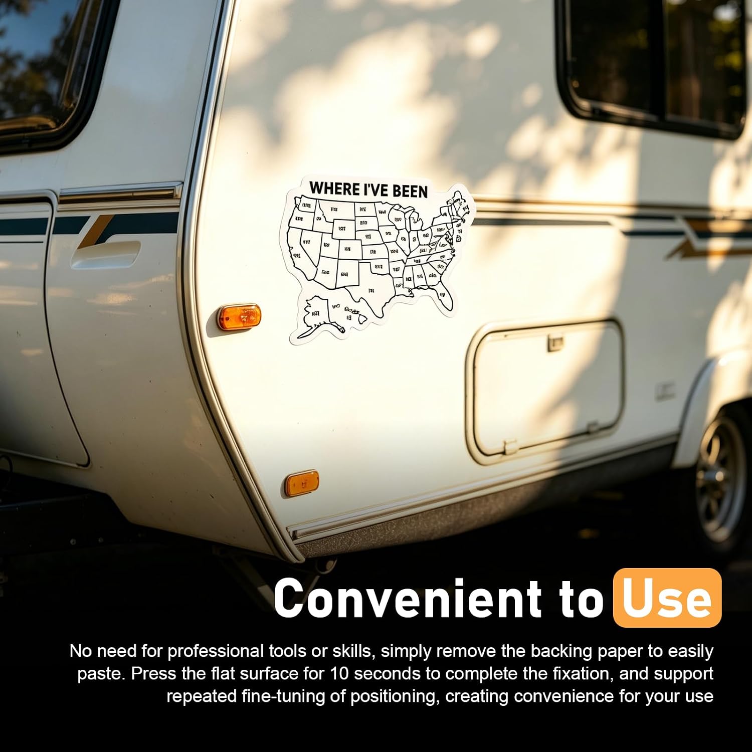 3PCS Where I've Been Map Sticker, Where I Have Been Coloring Waterproof Track Travel Decal, UV-Protected Decor Travel Journals Maps, Bumper Sticker for RV Car Truck Laptop (White) image 5