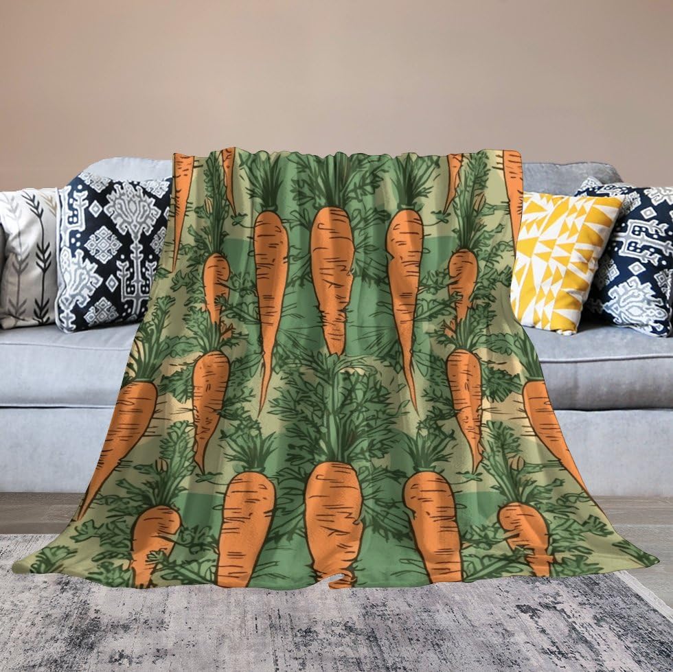Couverture en micro-polaire carotte luxe 152x203 plaid flanelle doux canapé