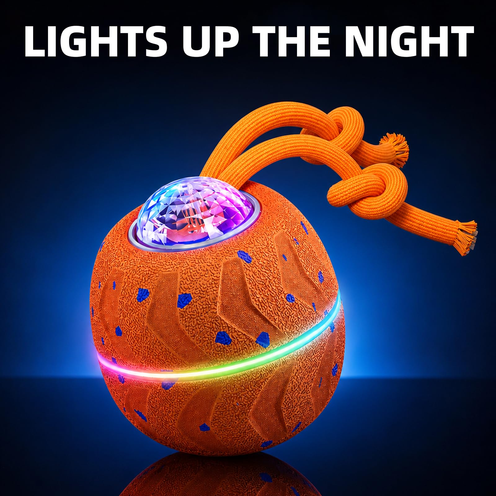 Palla Interattiva per Cani - Wicked Ball Rolly con Coda & Abbai, Palla Automobile Rotolante 3 Modalità, E-TPU, Ricaricabile USB-C, Luci RGB, per Cani di Taglia Media-Grande
