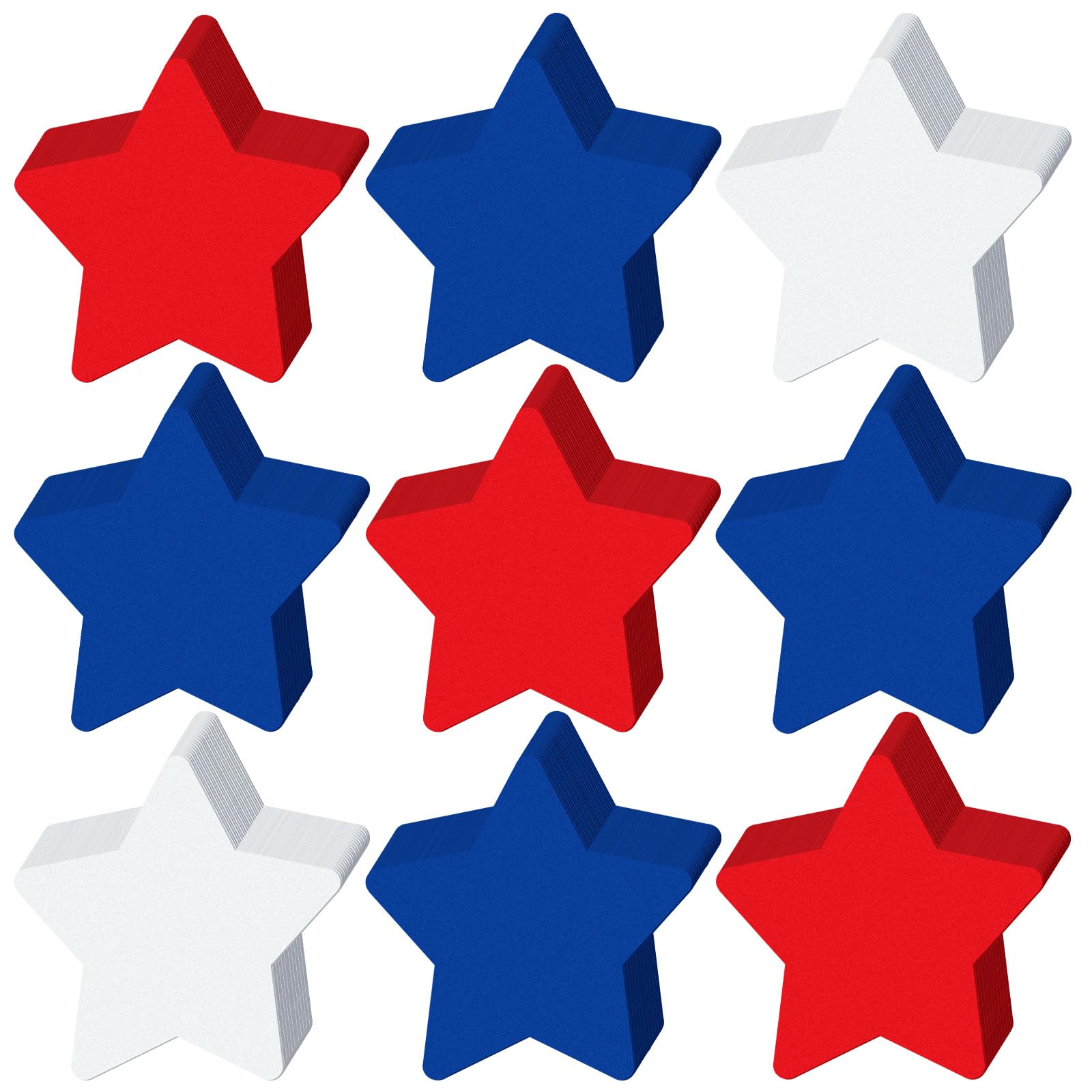Kisston 360 Pcs Star Cutouts Paper 3.9 Inch Red White and Blue Patriotic Paper Independence Day Die Cuts for 4th of July Bulletin Board Decor