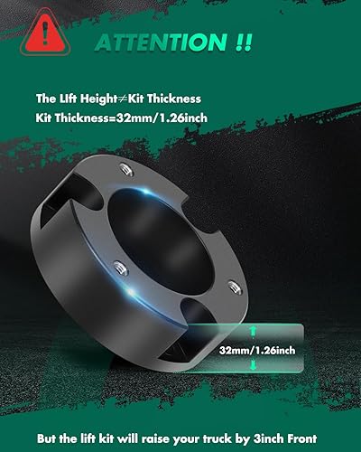 Miniatura 2 de SCITOO Elevadores de 2.5 pulgadas Kit de elevación de nivelación delantera de 2.5 pulgadas para Toyota 2003-2018 Espaciador de puntal de elevación